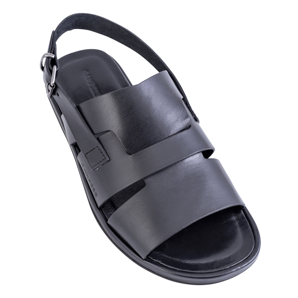 Sandale enveloppée de cuir noir