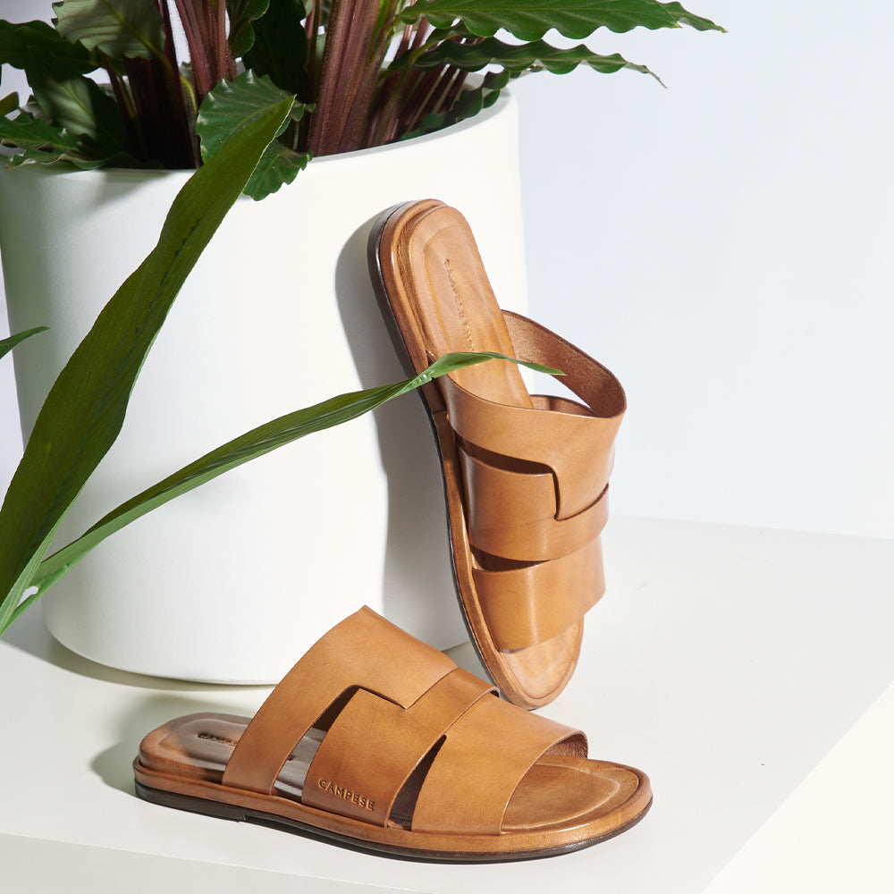 Sandalo in pelle cuoio