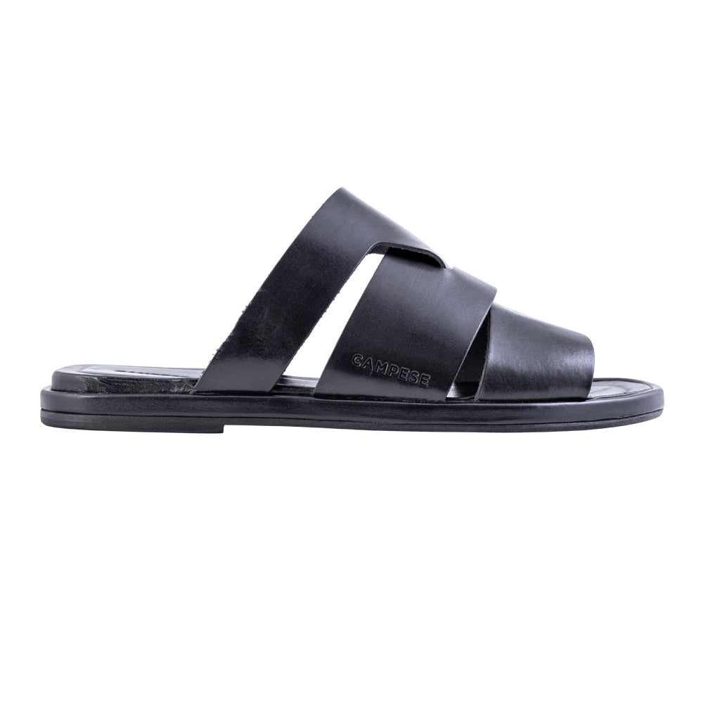 Sandalo in pelle nera