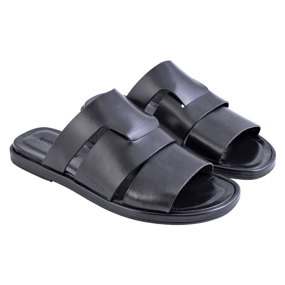 Sandalo in pelle nera