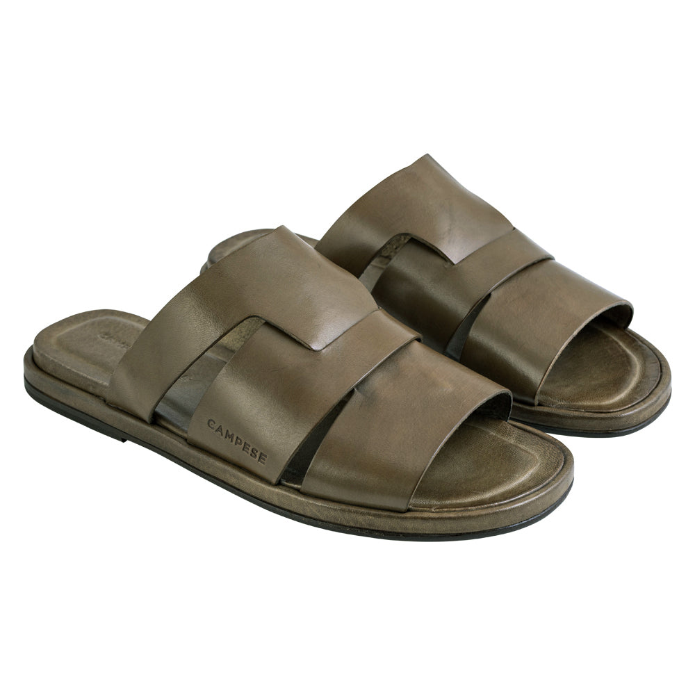 Sandalo in pelle taupe