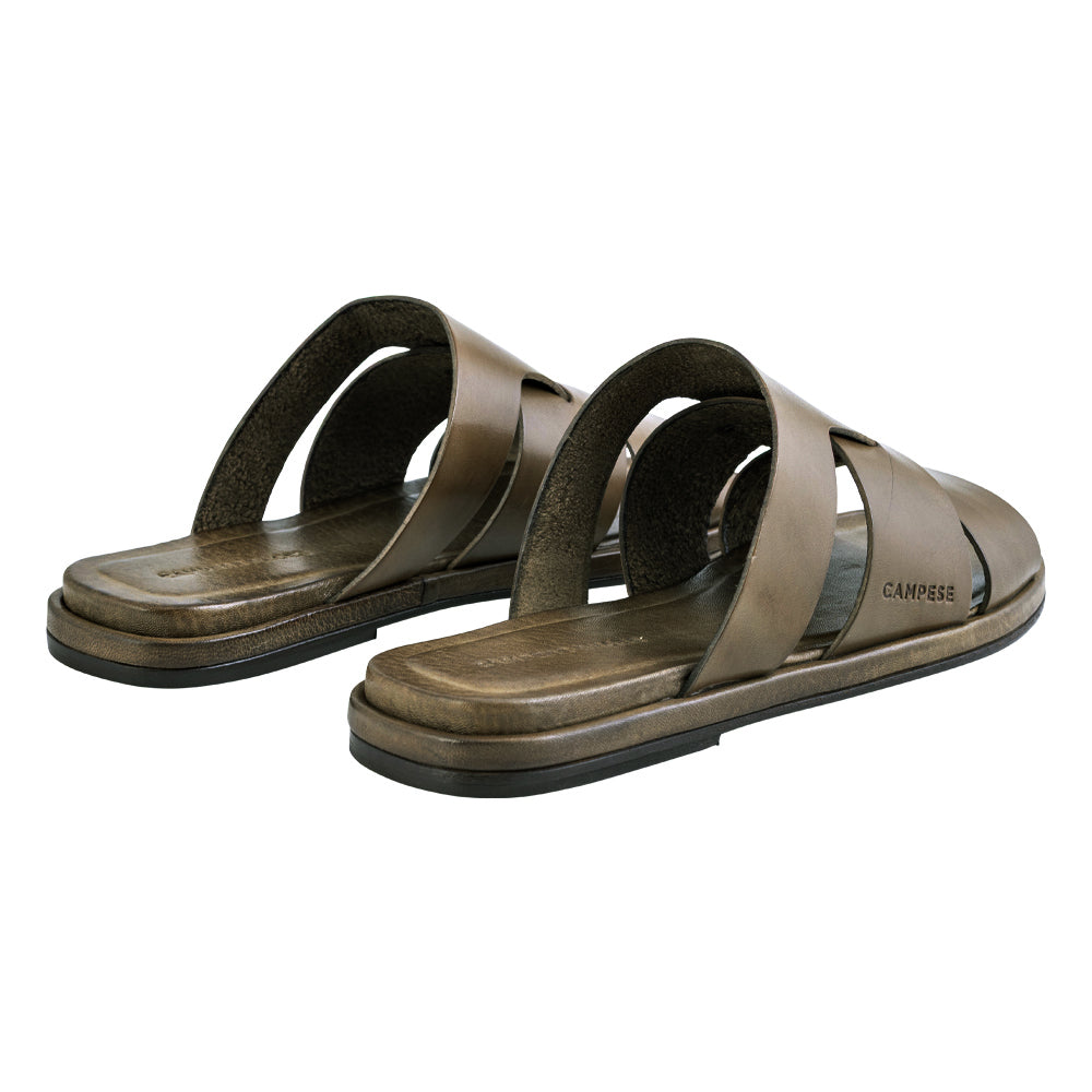 Sandalo in pelle taupe