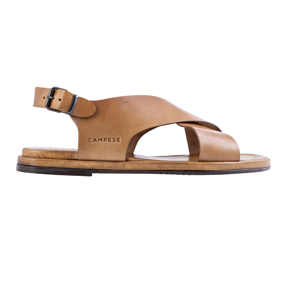 Sandale croisée en cuir