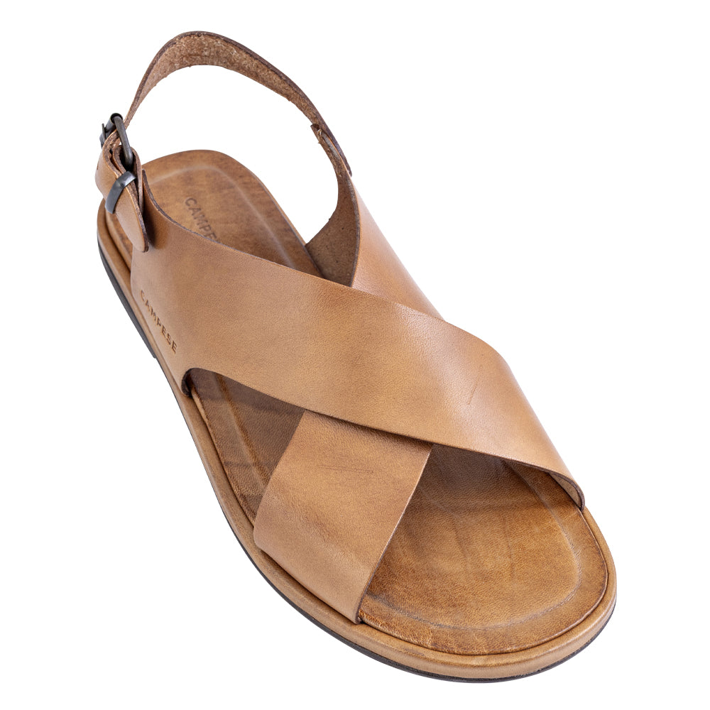 Sandale croisée en cuir