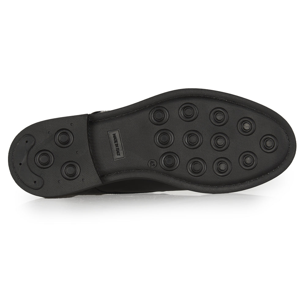 Monk strap in pelle abrasivata nera