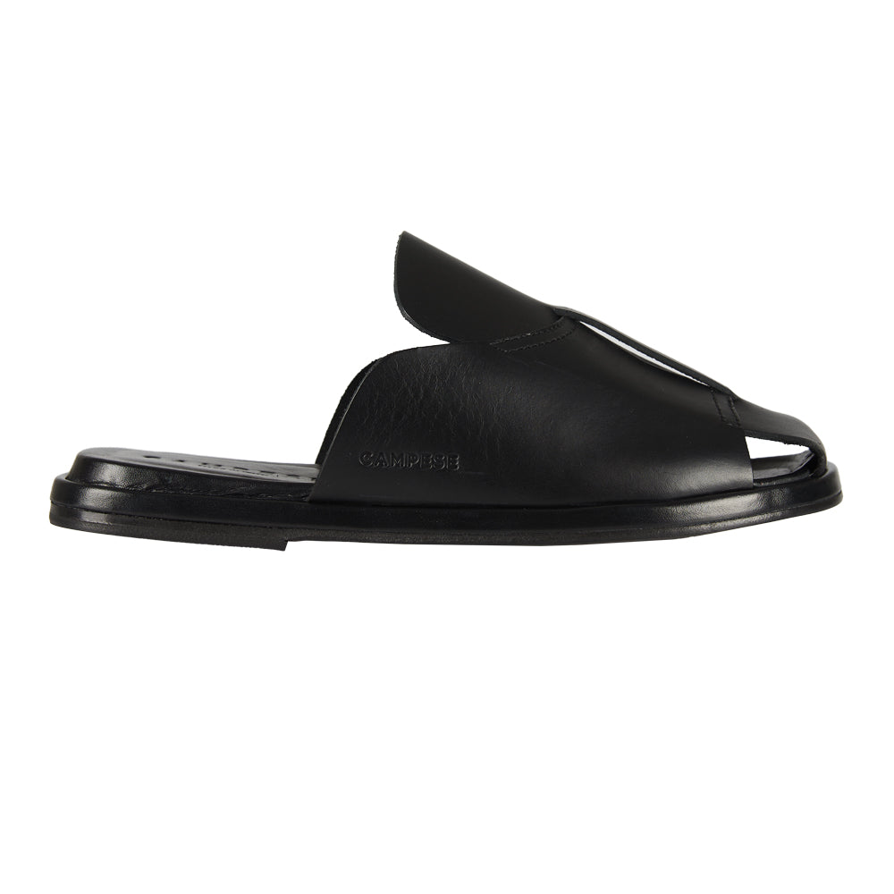 Sandalo slingback in pelle nera