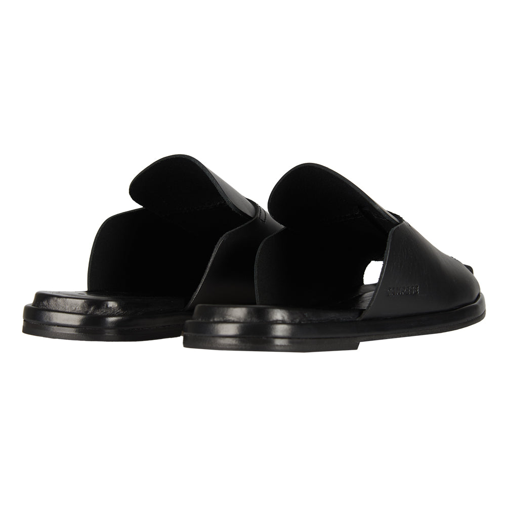 Sandalo slingback in pelle nera