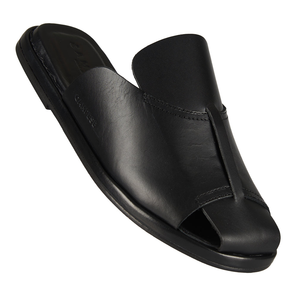 Sandalo slingback in pelle nera