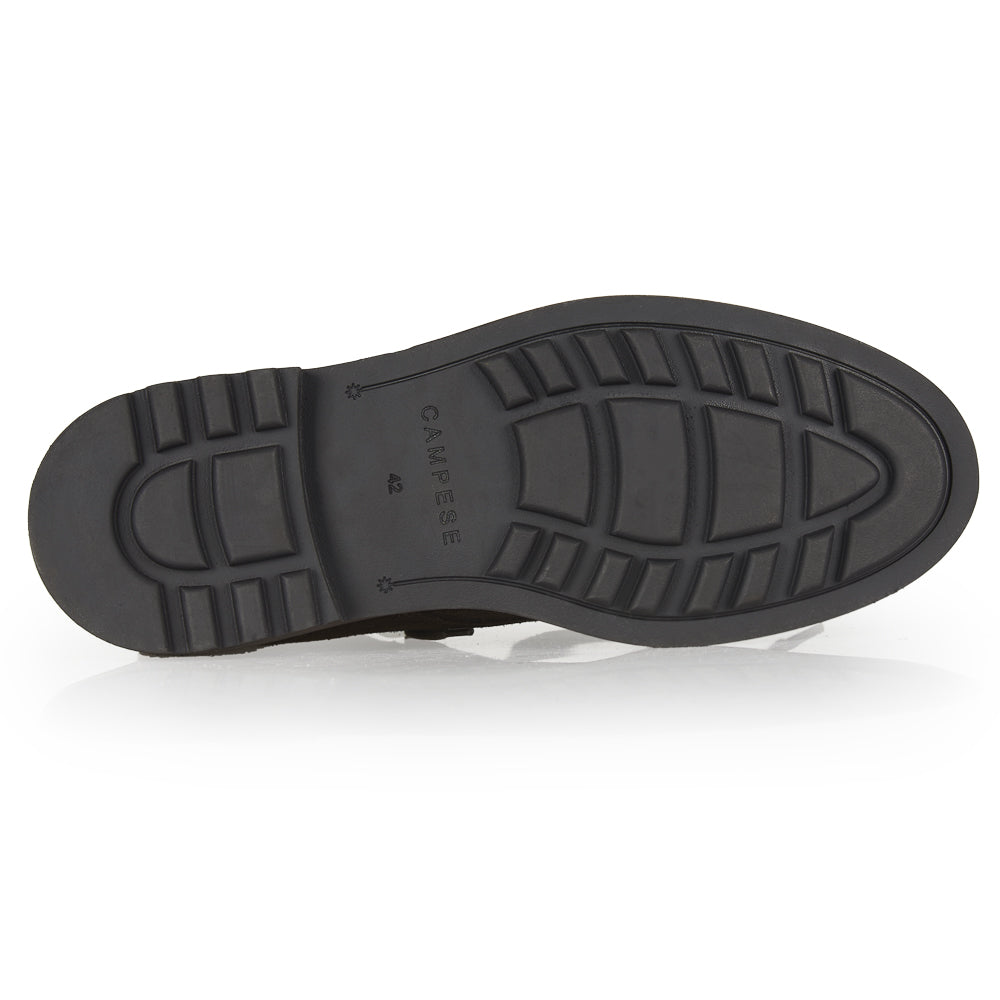 Stivaletto stringato in camoscio testa di moro