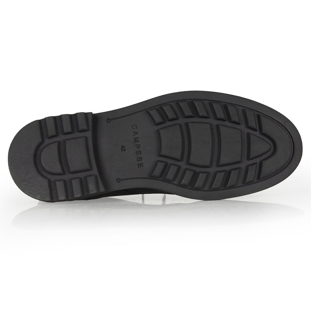Stivaletto stringato in pelle nera
