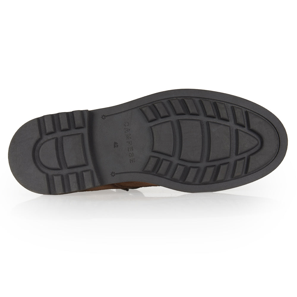 Stivaletto stringato in camoscio cuoio