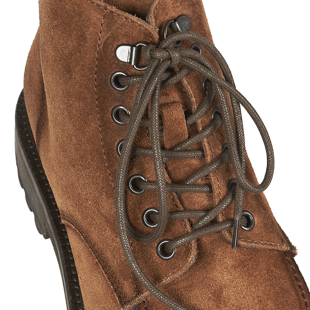 Stivaletto stringato in camoscio cuoio