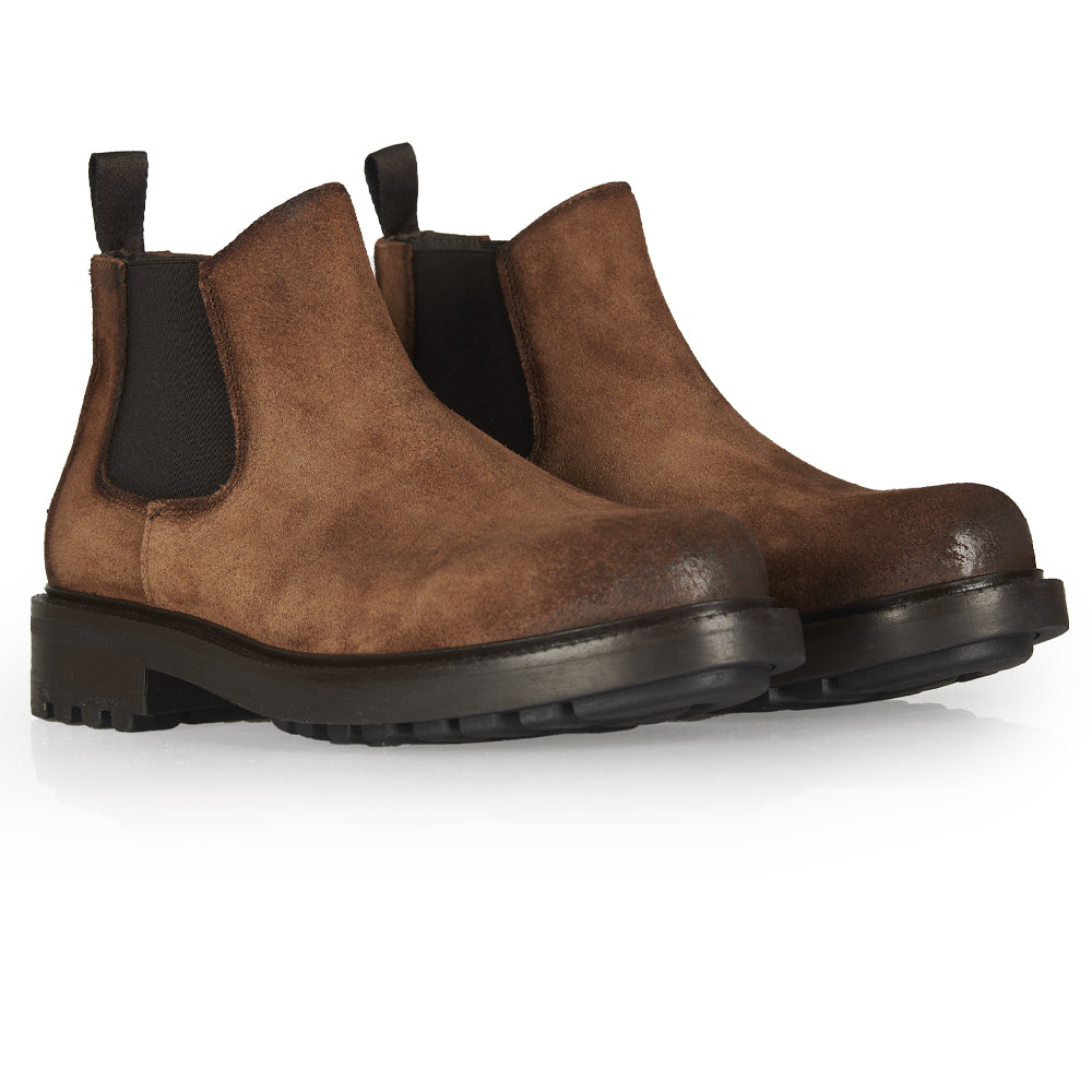 Stivaletto Chelsea in camoscio cuoio