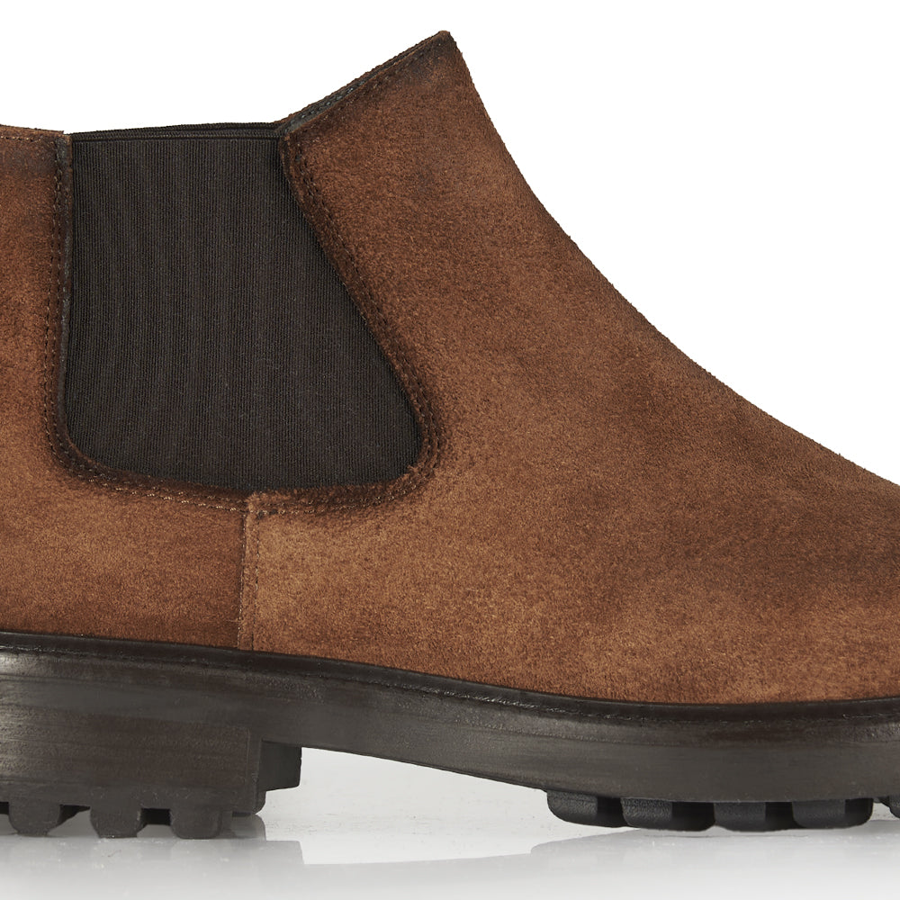 Stivaletto Chelsea in camoscio cuoio