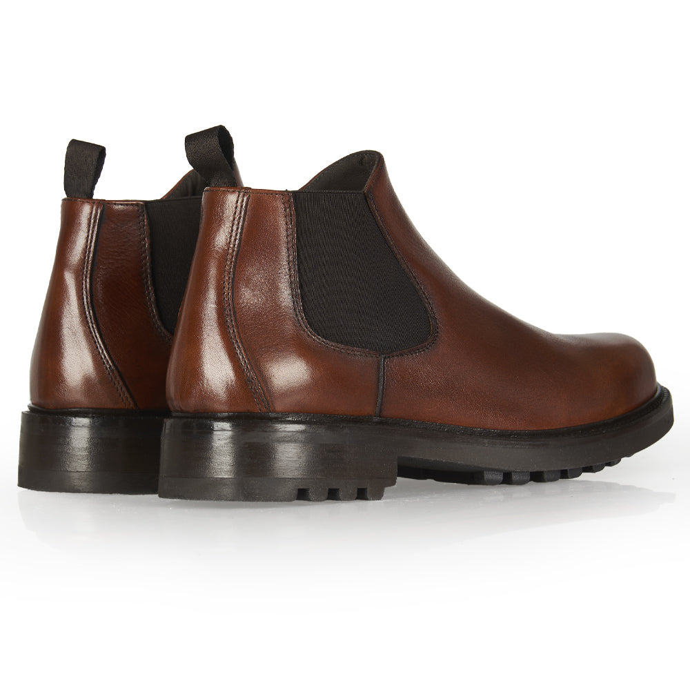 Stivaletto Chelsea in pelle cuoio