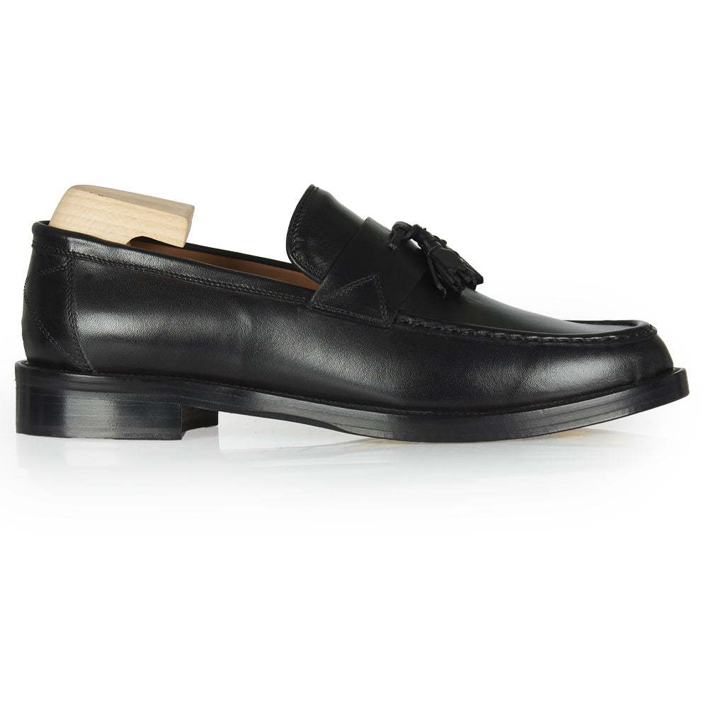 Mocassino tassels in pelle nera