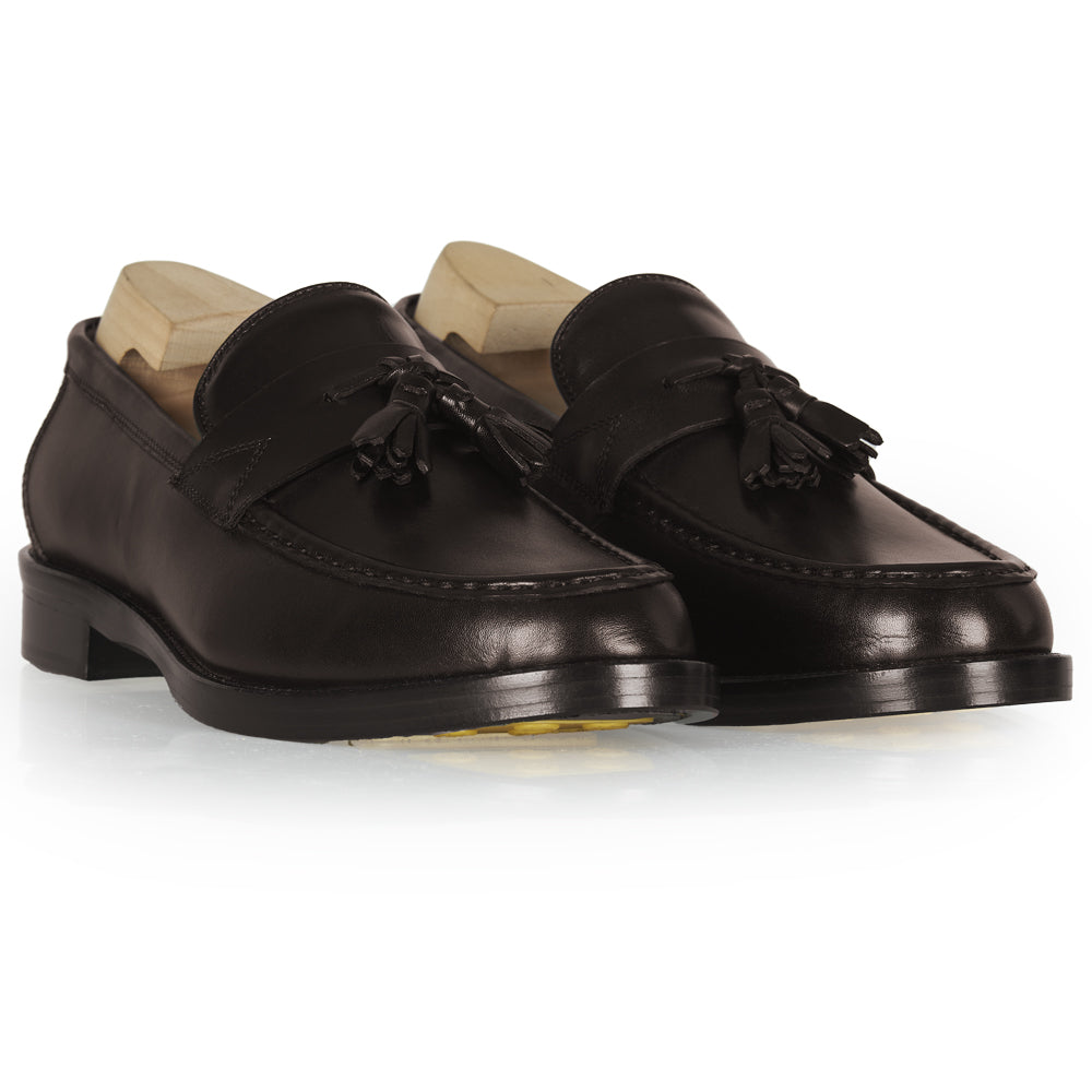 Mocassino tassels in pelle testa di moro