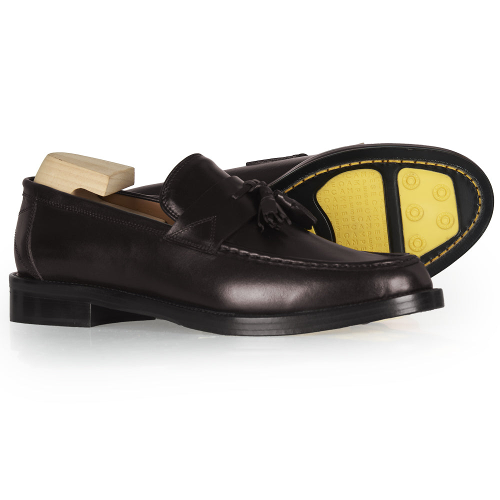 Mocassino tassels in pelle testa di moro