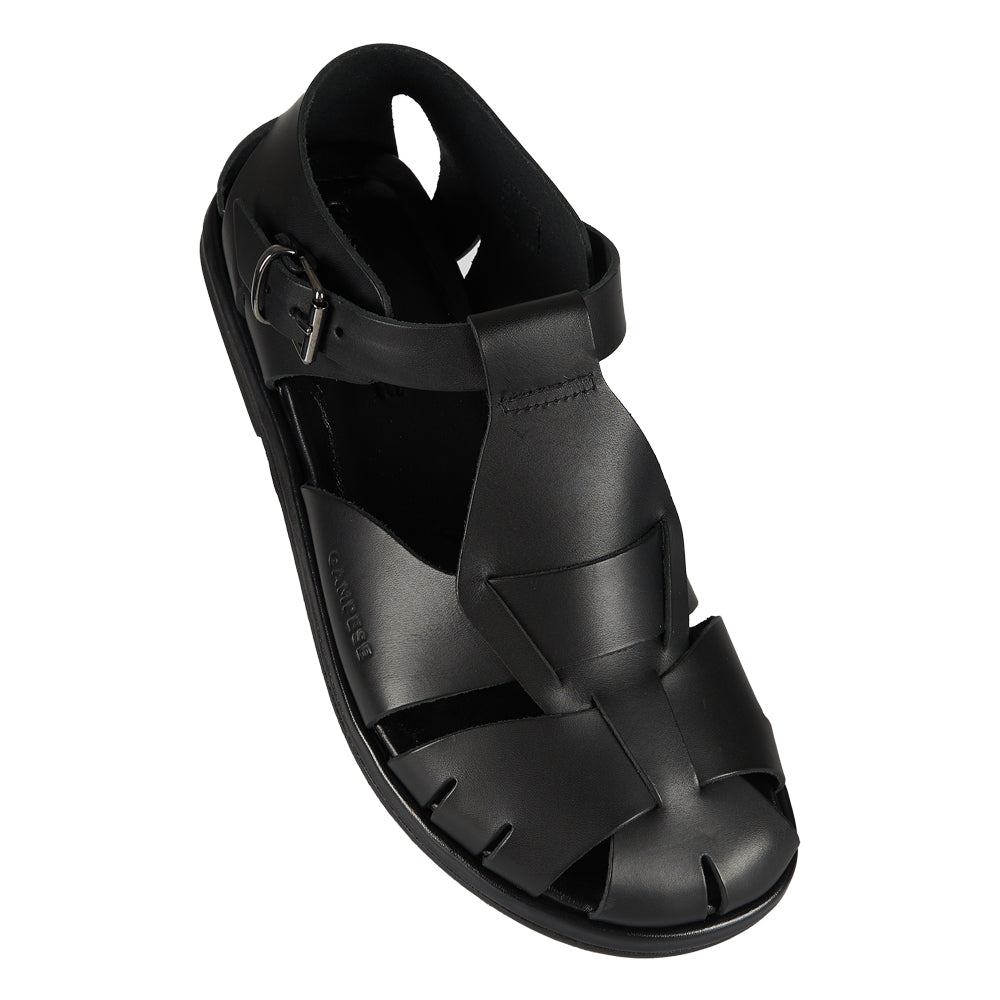 Sandalo francescano in pelle nera