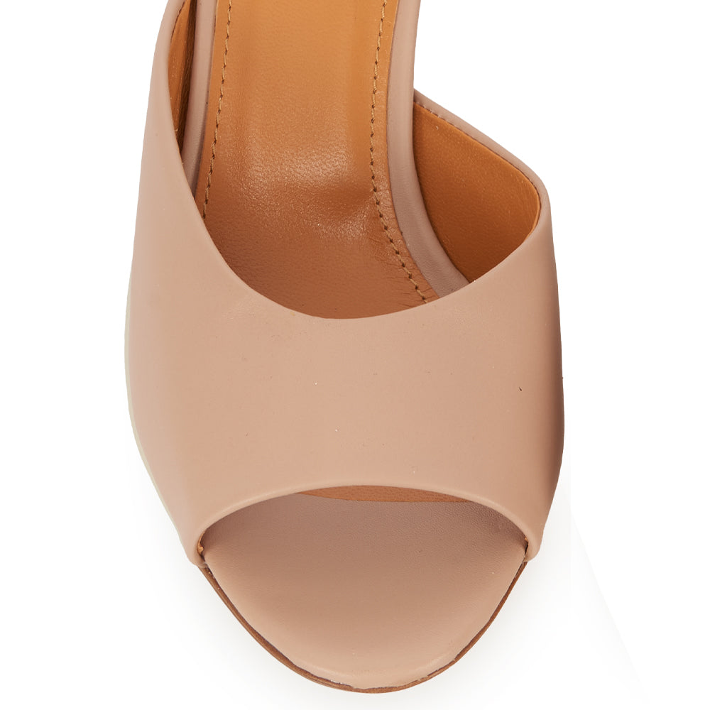 Sandalo in pelle Nude