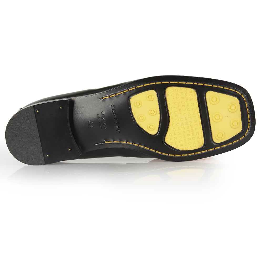 Mocassino Penny in pelle abrasivata con punta quadrata