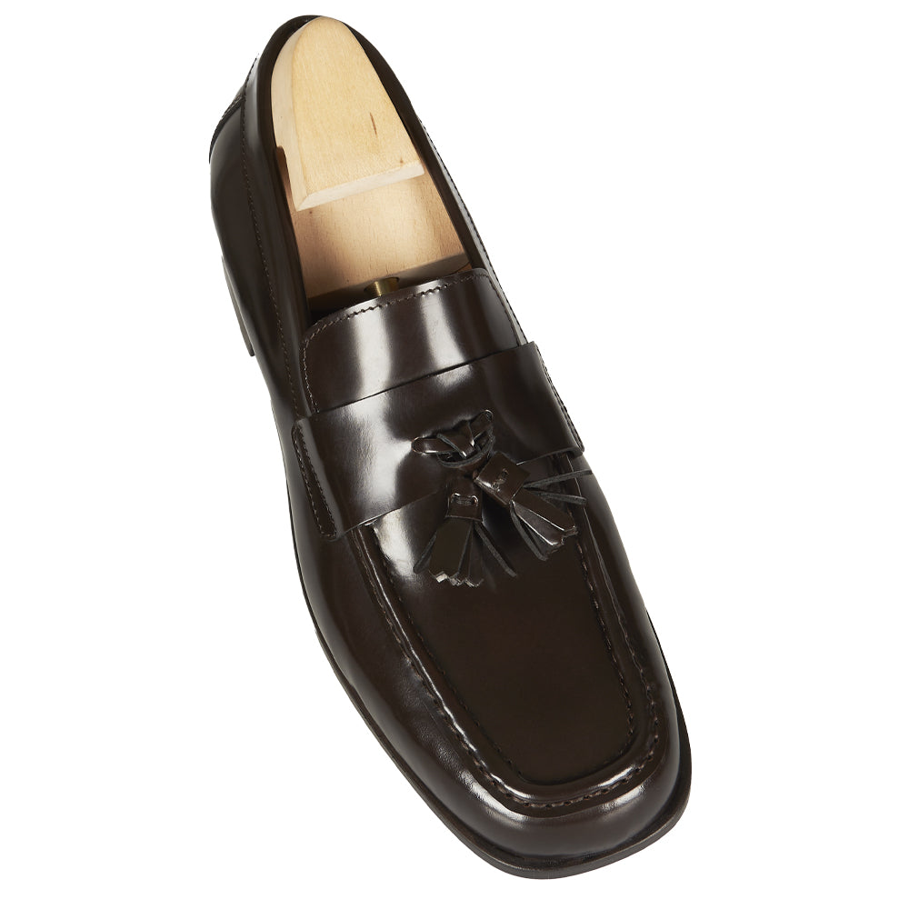Mocassino tassel a punta quadrata