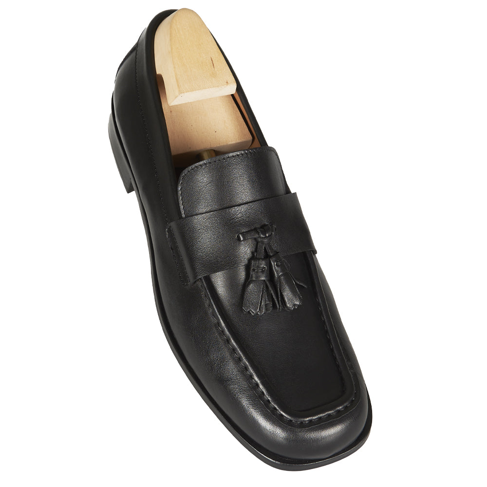 Mocassino tassel a punta quadrata