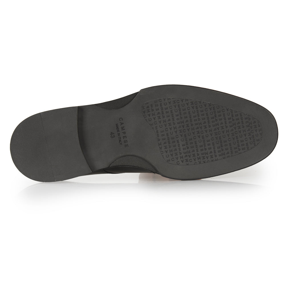 Mocassino Monk strap in pelle abrasivata nera