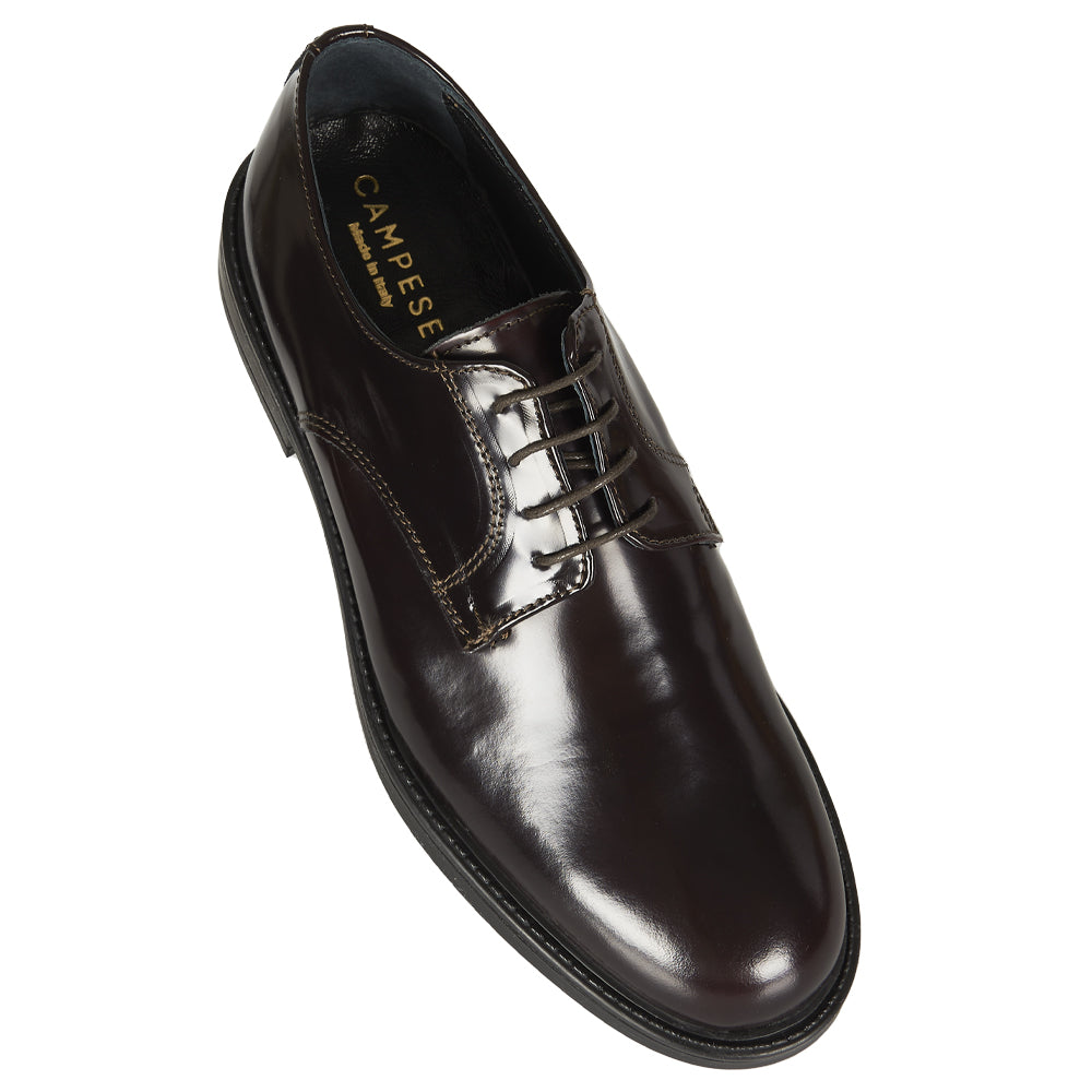 Stringate derby in pelle abrasivata bordeaux