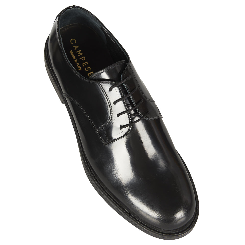 Stringate derby in pelle abrasivata nera