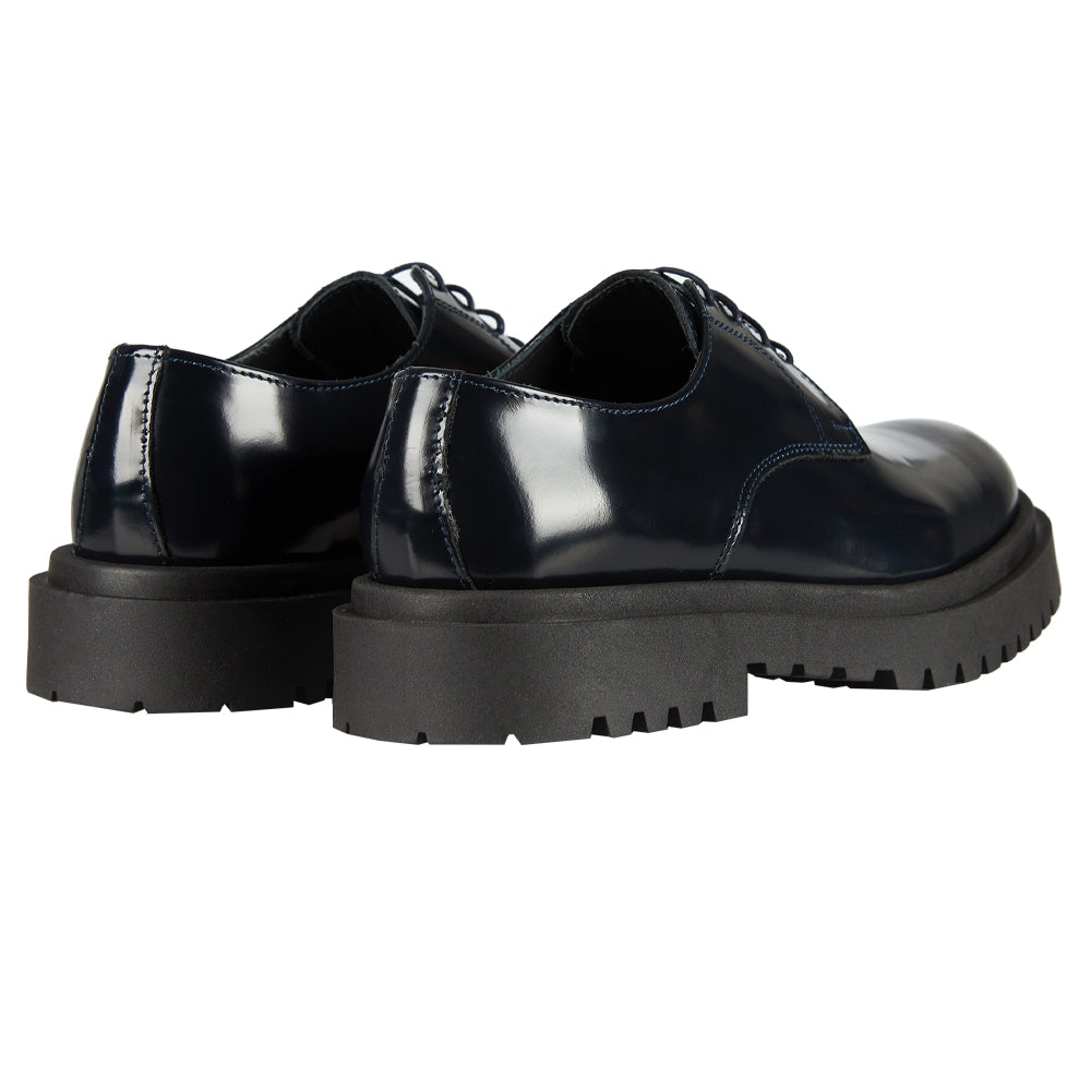 Derby in pelle abrasivata blu