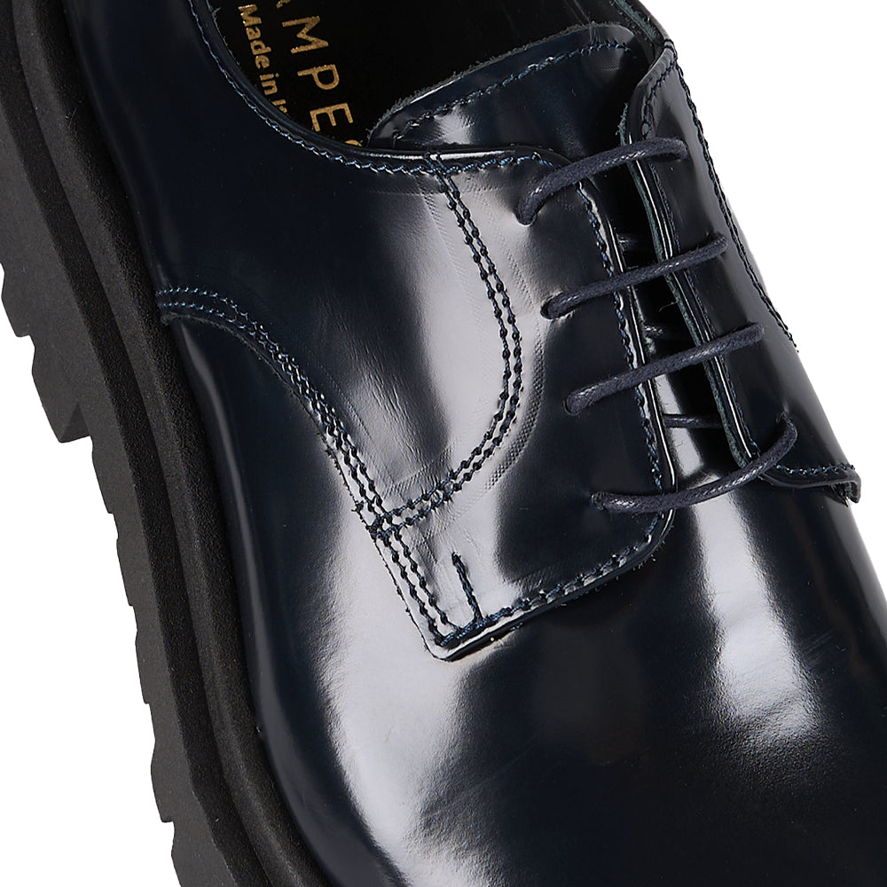 Derby in pelle abrasivata blu