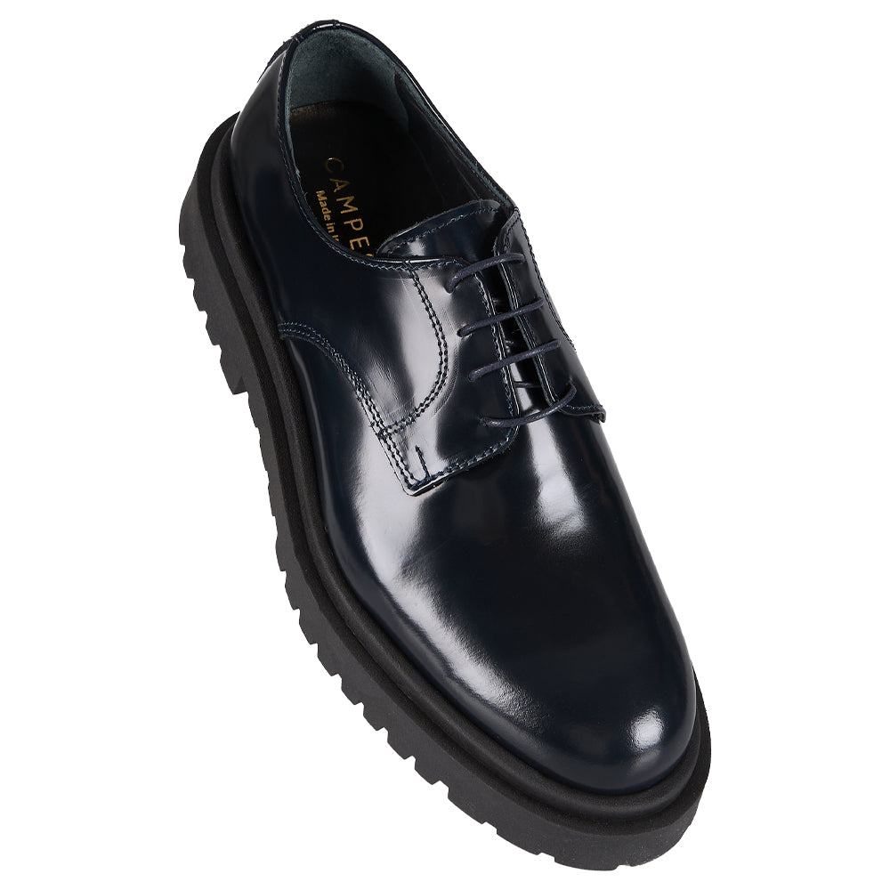Derby in pelle abrasivata blu