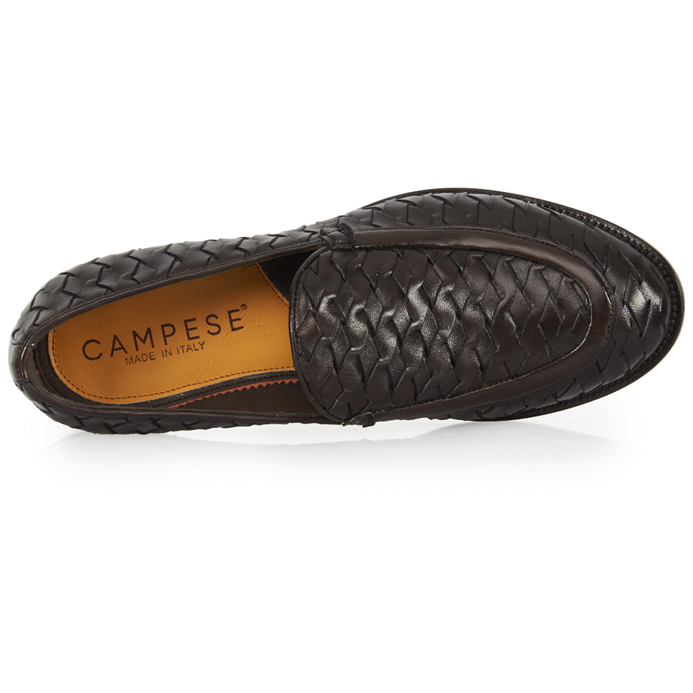 Mocassino Luxury in Pelle Intrecciata testa di moro
