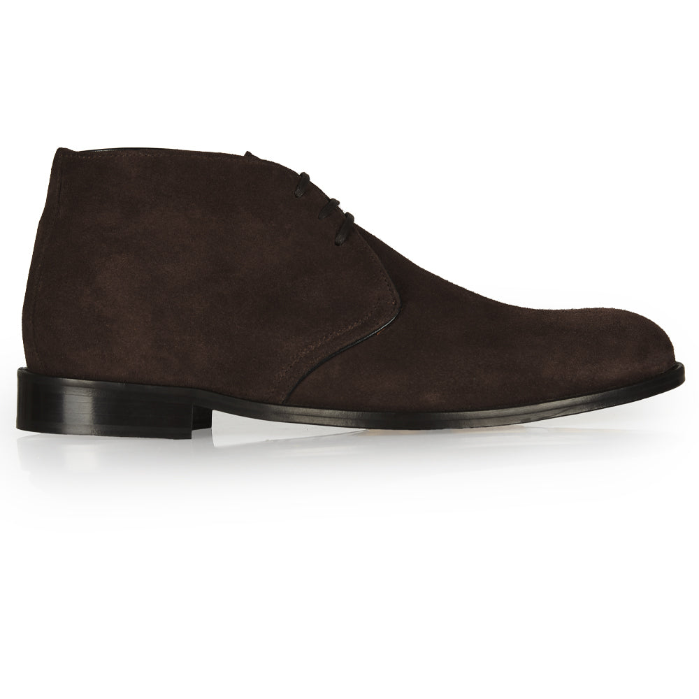 Bottines en daim marron foncé