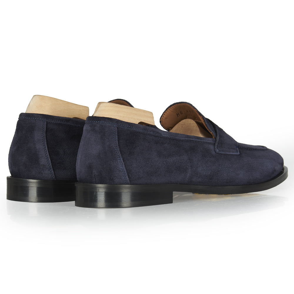 Mocassino Penny in pelle camoscio blu