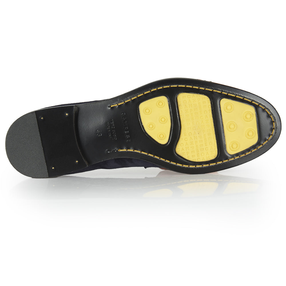 Mocassino Penny in pelle camoscio blu