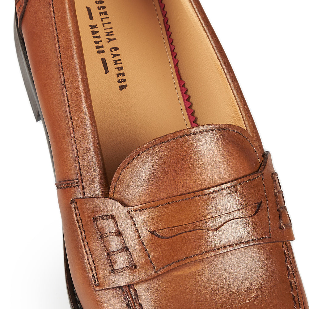 Leather penny loafer