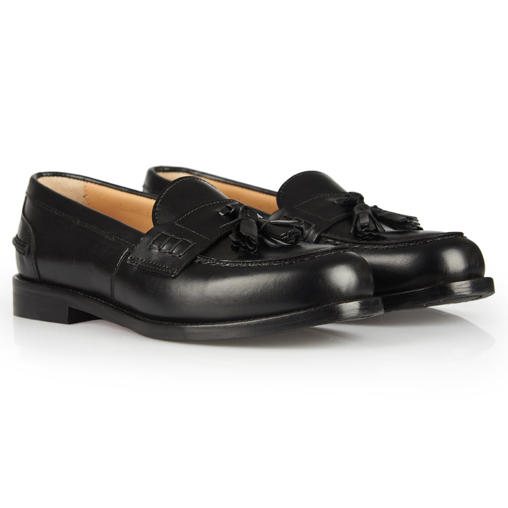 Mocassino penny pelle nera con nappe