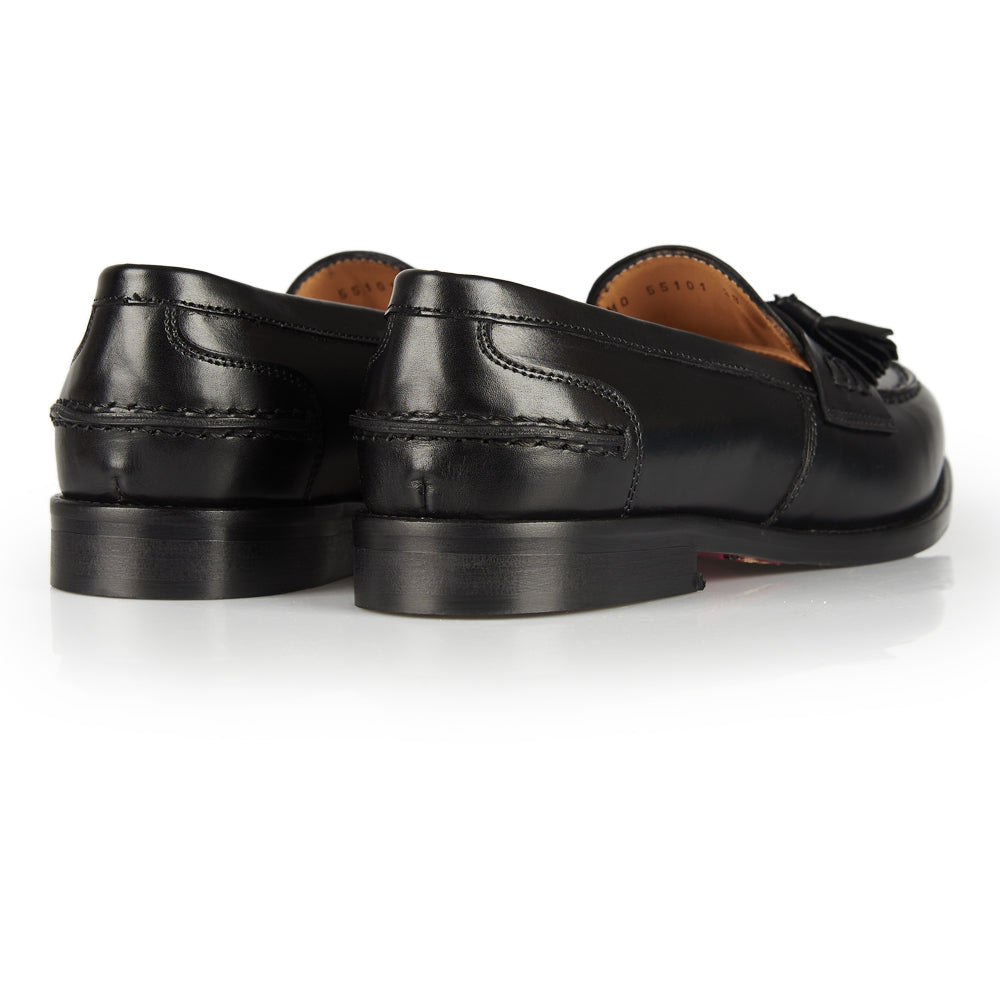 Mocassino penny pelle nera con nappe