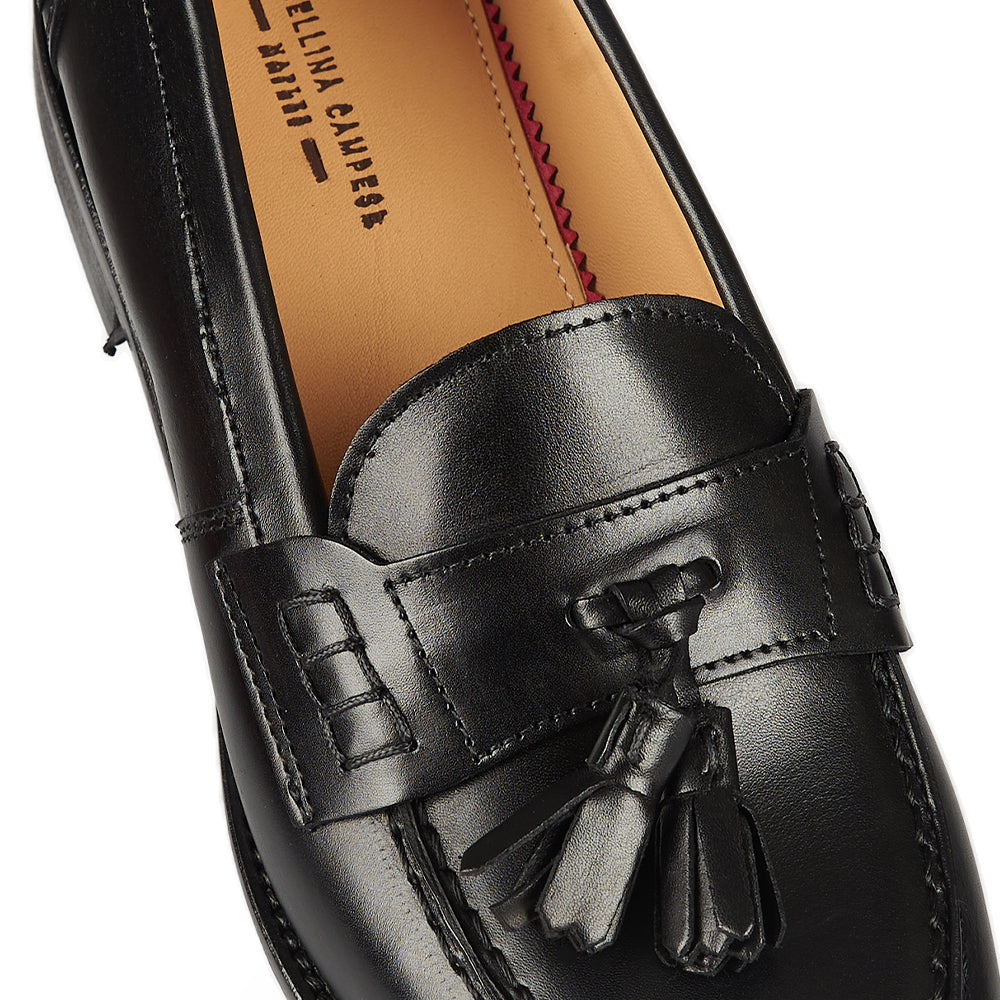 Mocassino penny pelle nera con nappe