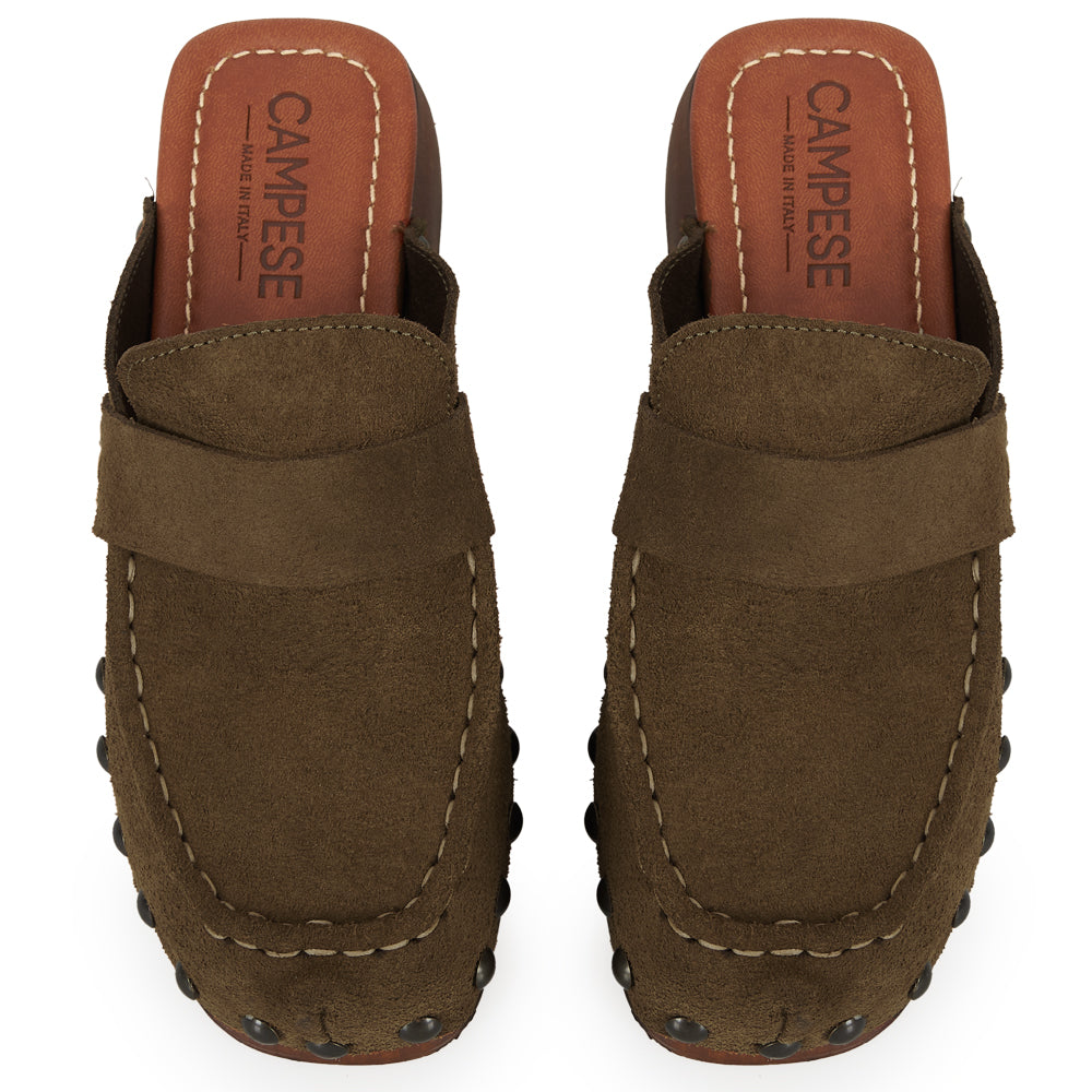 Antelope Suede Moccasin Sabot
