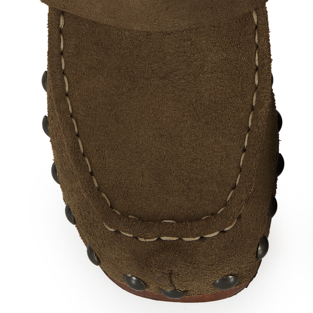 Antelope Suede Moccasin Sabot