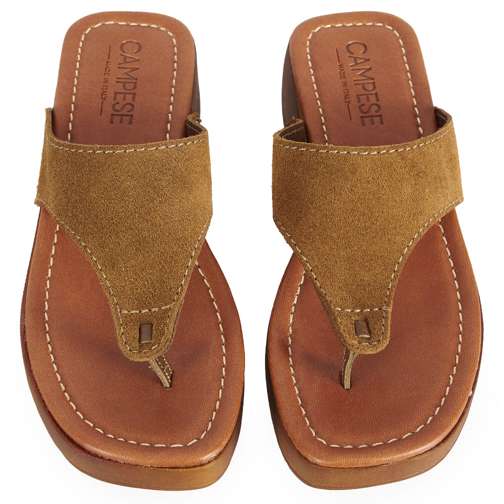 Infradito platform in camoscio antilope