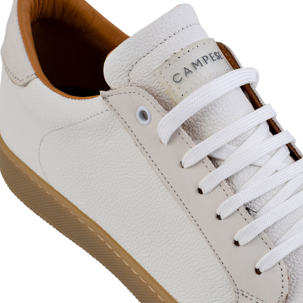 White and ice leather sneakers
