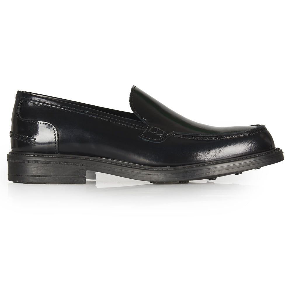 Mocassino College In pelle abrasivata nera