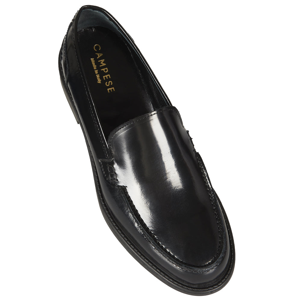 Mocassino College In pelle abrasivata nera