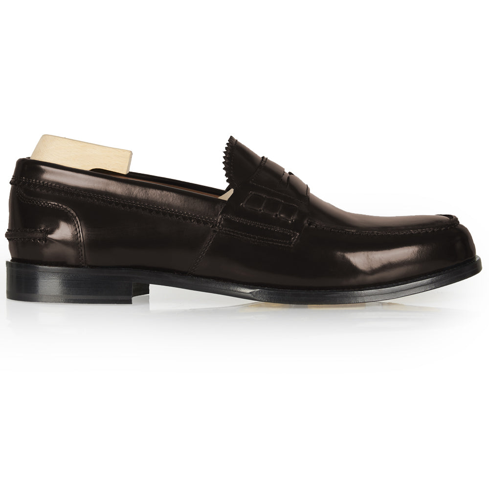 Mocassino Penny in pelle testa di moro abrasivata