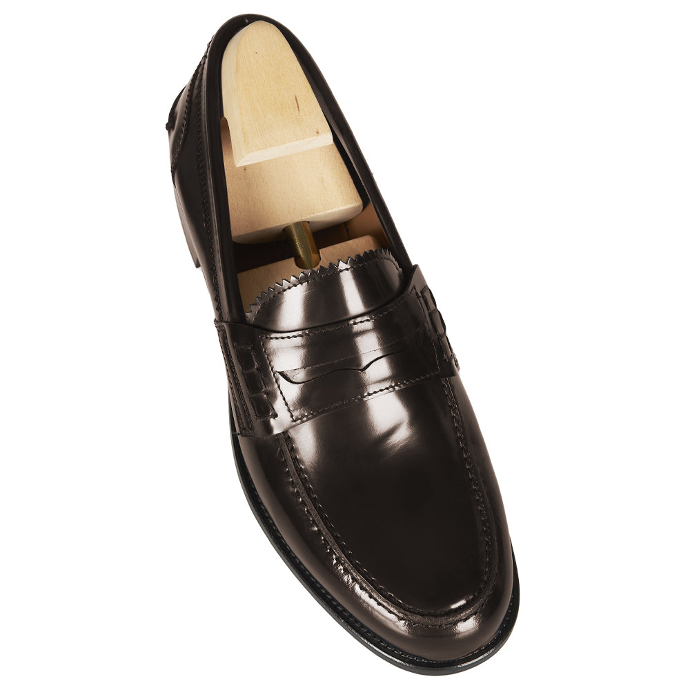 Mocassino Penny in pelle testa di moro abrasivata