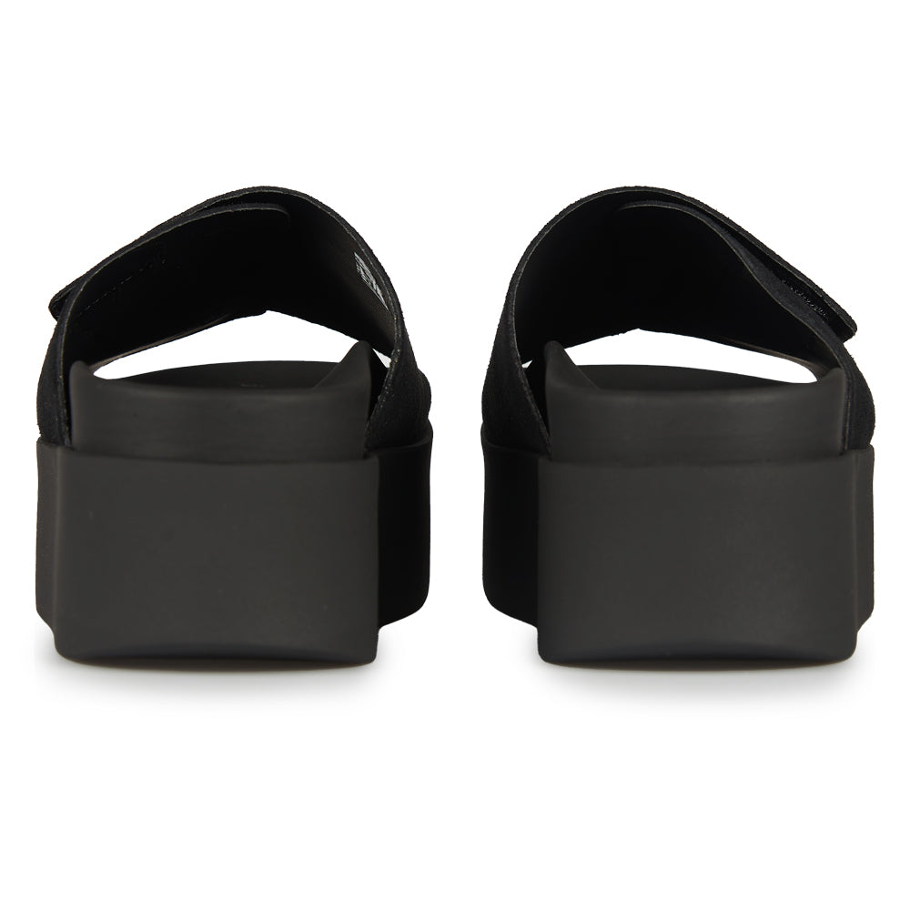 Sandali con zeppa fascia nera